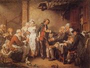 Jean-Baptiste Greuze L'Accordee du  Village France oil painting artist